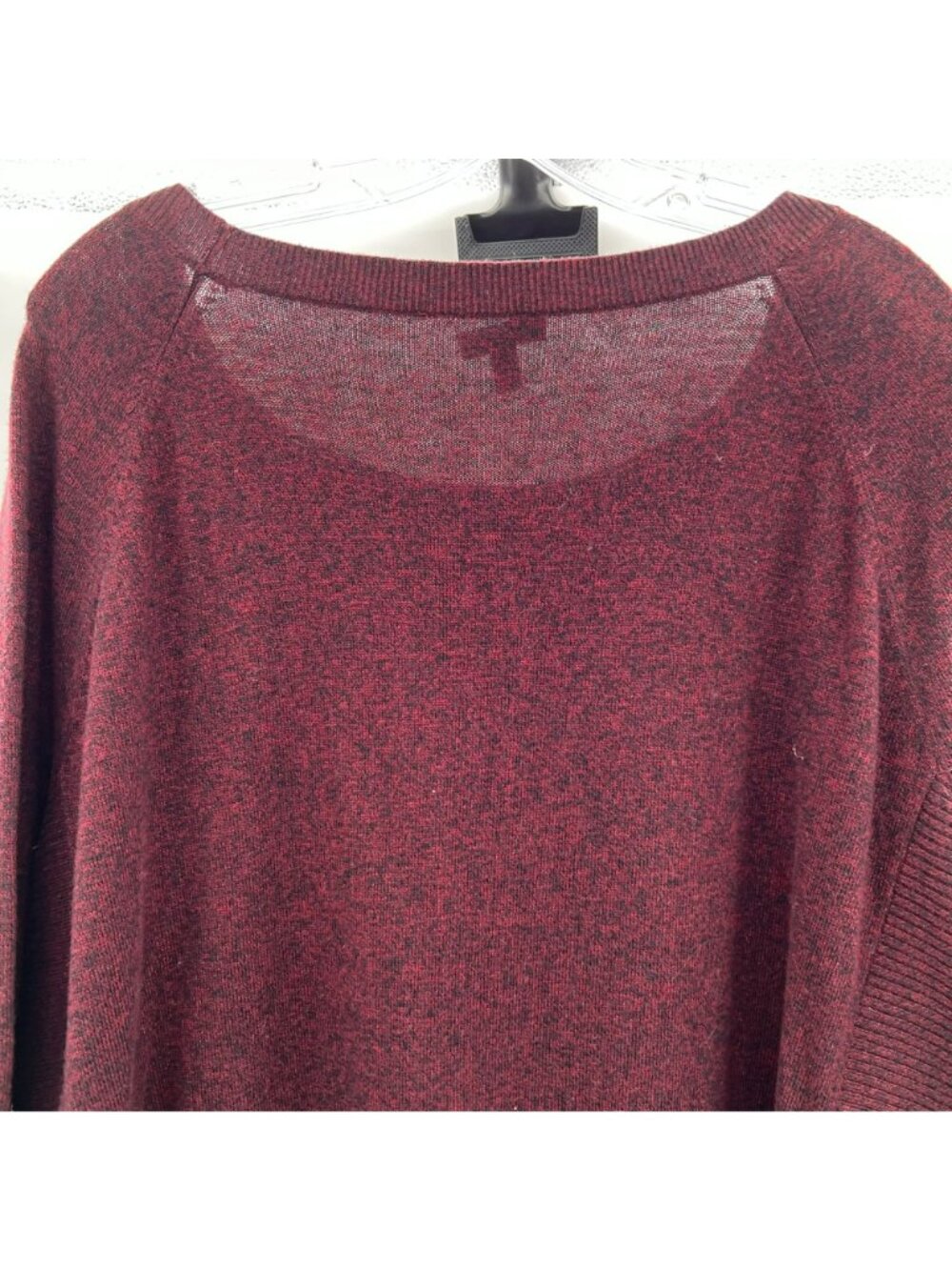 Express Women's Lightweight Sweater 3/4 Sleeve Maroon/Black Size Small - Picture 6 of 9
